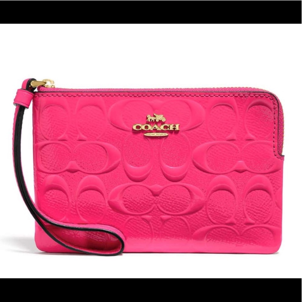 Authentic COACH patent signature logo wristlet ❤️ - Picture 9 of 10